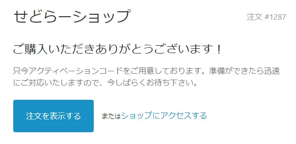購入後のメール案内