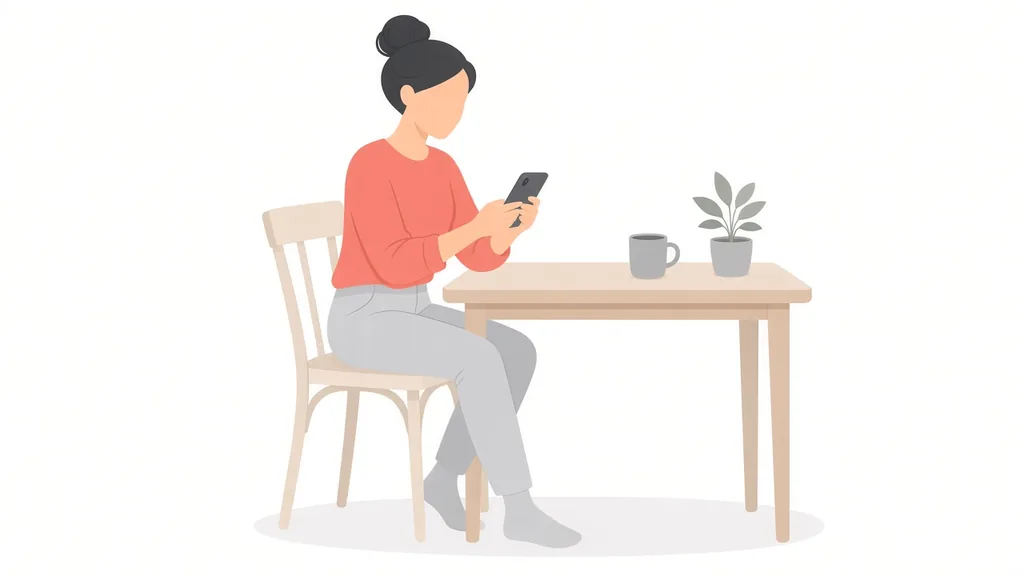 主婦が昼にスマホを見るイメージ