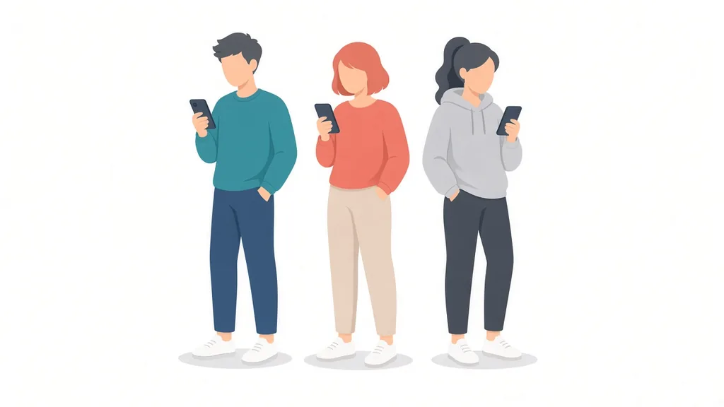 夜の時間帯に多くの人がスマホを見るイメージ